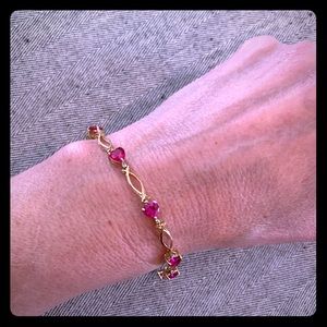 Gold, Ruby, diamond bracelet